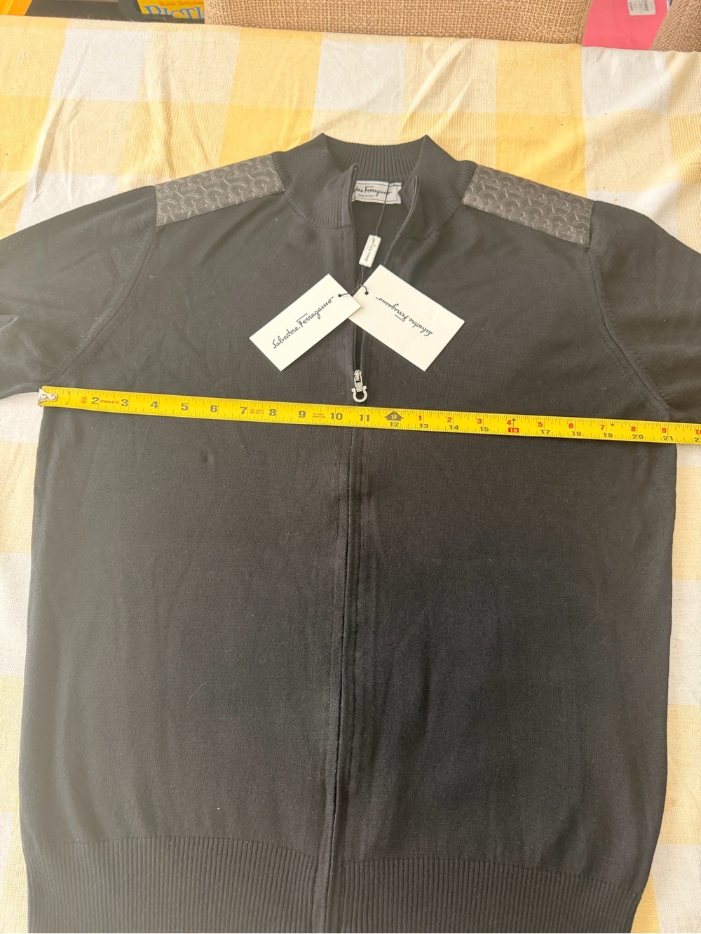 Salvatore Ferragamo Black Men's Zip-Up Sweater - Picture 12 of 16